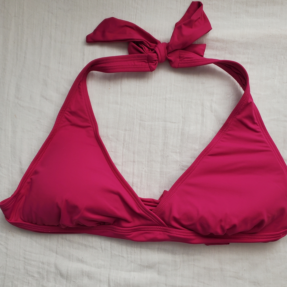 Anne Cole Fuchsia Pink Halter Bikini Top Size D